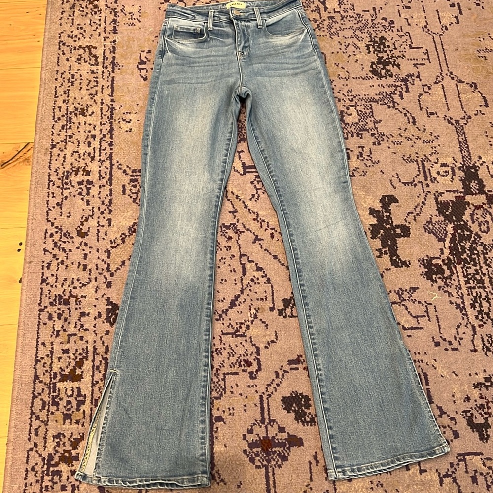 Jean flare with slit on flare